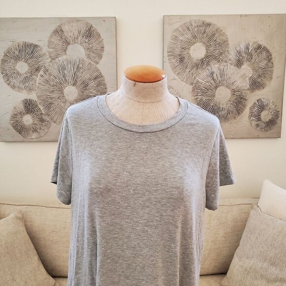 🌹 CHELSEA28 🌹 Eyelet Trim Short Sleeve Shift Dress - [Medium, Grey] - Picture 2 of 9